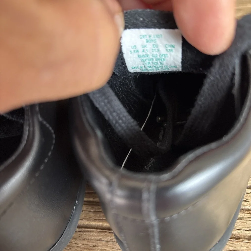 Stride Rite Elliot Shoes Boys Black Leather Lace Up Tie Toddler Size 5.5W